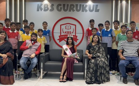 तन्वी शर्मा का केबीएस गुरुकुल में हुआ भव्य स्वागत, मिस टीन इंडिया 2025 प्रथम रनर-अप बनीं कोटा की बेटी