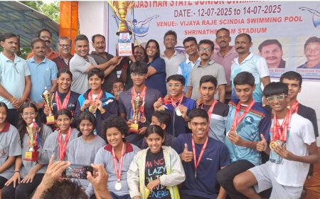 36वीं जूनियर राज्य स्तरीय तैराकी प्रतियोगिता में जयपुर टीम रही ओवरऑल चैंपियन