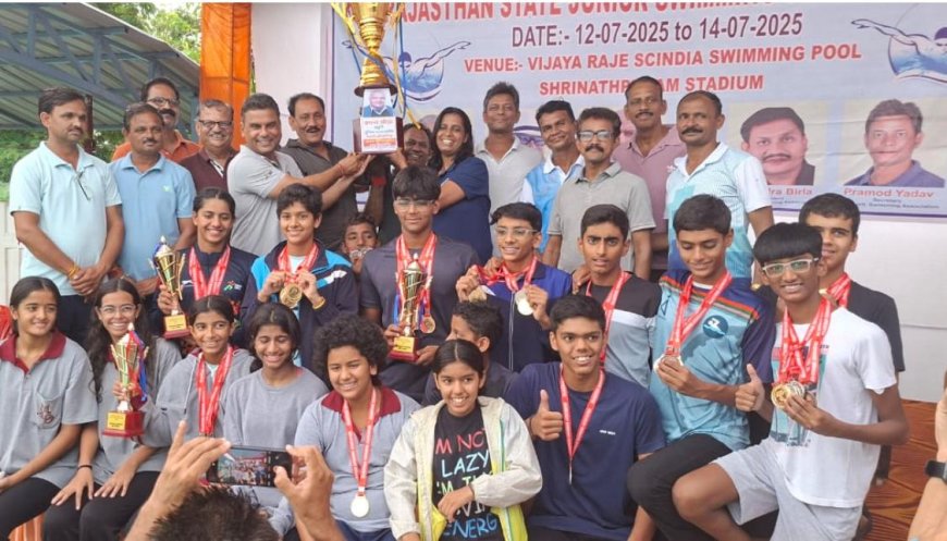 36वीं जूनियर राज्य स्तरीय तैराकी प्रतियोगिता में जयपुर टीम रही ओवरऑल चैंपियन