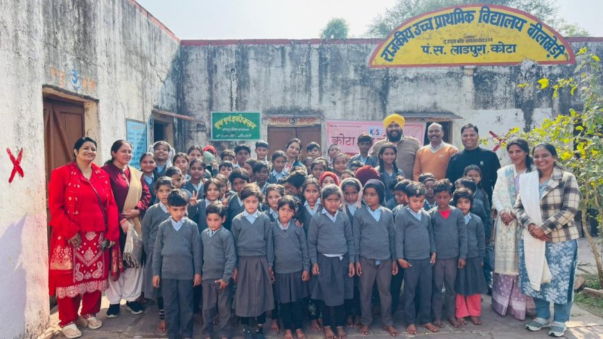 कोटा यूथ सोसाइटी ने मकरसंक्रांति पर बच्चों को बांटी गर्म जर्सियां